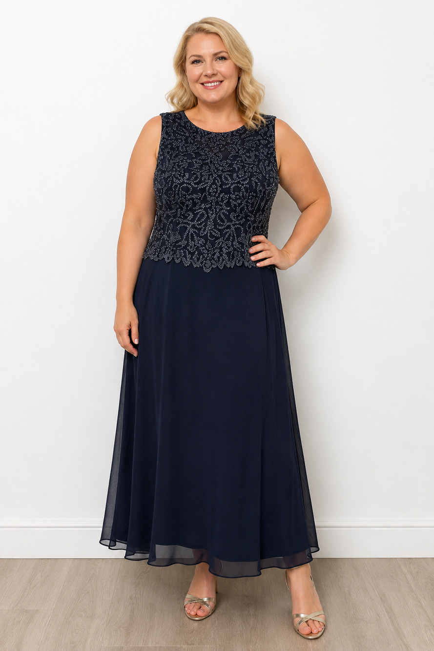 JKARA Womens 16W Black Gown Formal Event Wedding Mother of Bride or Groom Beaded